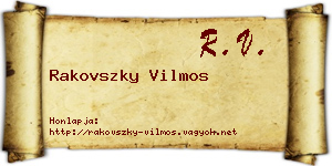 Rakovszky Vilmos névjegykártya