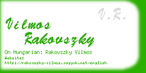 vilmos rakovszky business card